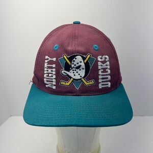 Vintage‎ Anaheim Mighty Ducks Hockey Embroidered 90s Snapback Hat NHL Official
